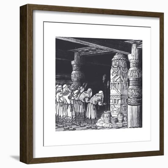 The Adoration of the God Svetovid, 1934-Ivan Yakovlevich Bilibin-Framed Giclee Print