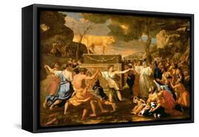 The Adoration of the Golden Calf, Before 1634-Nicolas Poussin-Framed Stretched Canvas