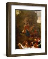 The Adoration of the Golden Calf, before 1634-Nicolas Poussin-Framed Giclee Print