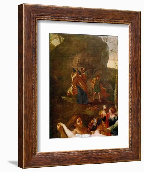 The Adoration of the Golden Calf, before 1634-Nicolas Poussin-Framed Giclee Print