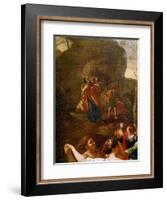 The Adoration of the Golden Calf, before 1634-Nicolas Poussin-Framed Giclee Print