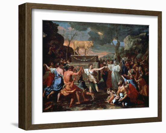 The Adoration of the Golden Calf, C1635-Nicolas Poussin-Framed Giclee Print