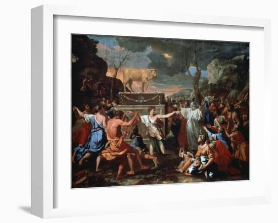 The Adoration of the Golden Calf, C1635-Nicolas Poussin-Framed Giclee Print