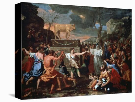 The Adoration of the Golden Calf, C1635-Nicolas Poussin-Stretched Canvas