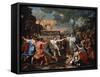 The Adoration of the Golden Calf, C1635-Nicolas Poussin-Framed Stretched Canvas