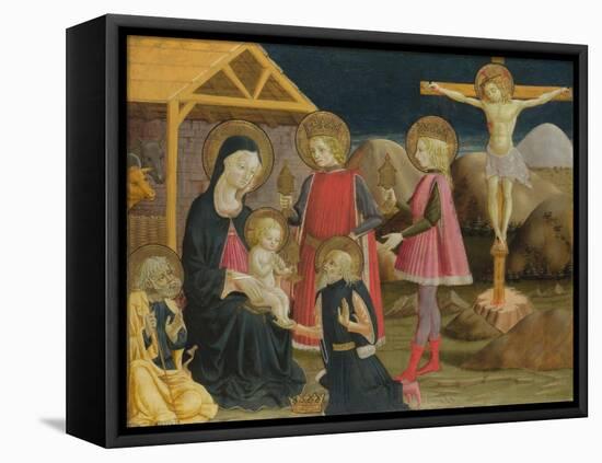 The Adoration of the Kings, and Christ on the Cross, Ca 1470-Benedetto Bonfigli-Framed Stretched Canvas