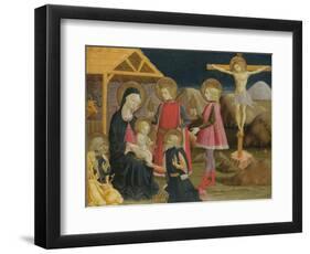 The Adoration of the Kings, and Christ on the Cross, Ca 1470-Benedetto Bonfigli-Framed Premium Giclee Print