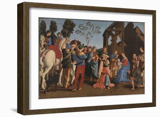 The Adoration of the Kings, C.1483-1520 (Oil on Wood)-Raphael (1483-1520)-Framed Giclee Print