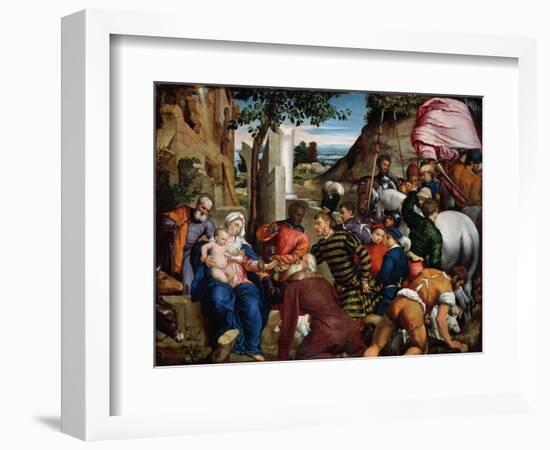 The Adoration of the Kings, Early 1540s-Jacopo Bassano-Framed Giclee Print