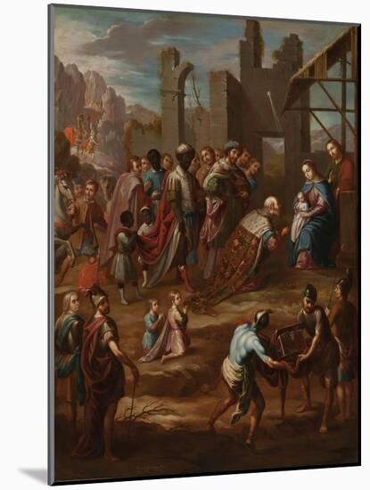 The Adoration of the Kings with Viceroy Pedro de Castro y Figueroa, Duke of La Conquista, 1741-Nicolas Enriquez-Mounted Giclee Print