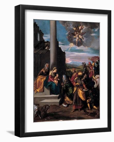 The Adoration of the Magi, 1575-1580-Ippolito Scarsellino-Framed Giclee Print