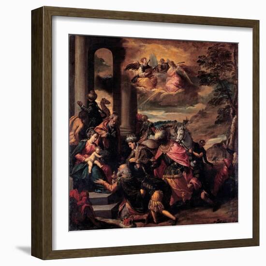 The Adoration of the Magi, 1580-Ippolito Scarsellino-Framed Giclee Print