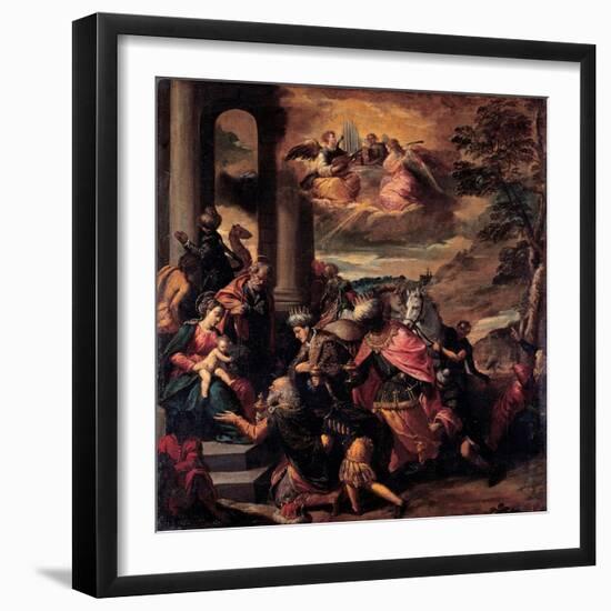 The Adoration of the Magi, 1580-Ippolito Scarsellino-Framed Giclee Print