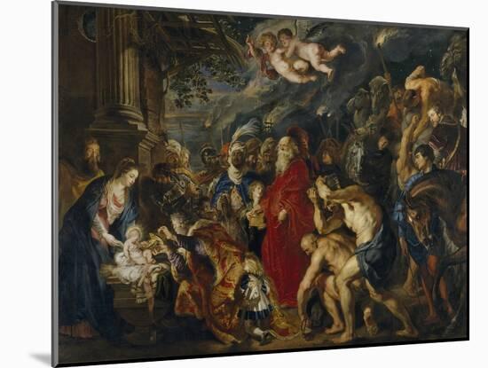 The Adoration of the Magi, 1610-1620S-Peter Paul Rubens-Mounted Giclee Print