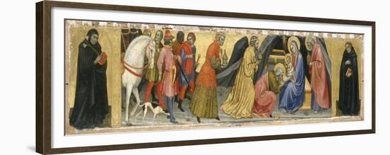 The Adoration of the Magi and Two Saints, C.1404-Taddeo di Bartolo-Framed Premium Giclee Print
