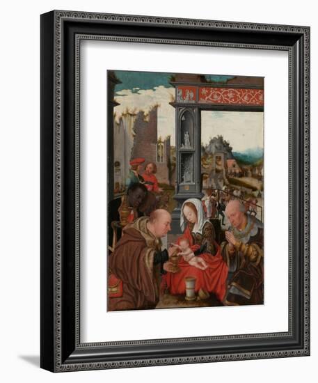 The Adoration of the Magi, c.1520-5-Jan Mostaert-Framed Giclee Print