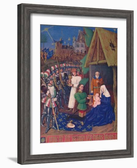 'The Adoration of the Magi', c1455, (1939)-Jean Fouquet-Framed Giclee Print