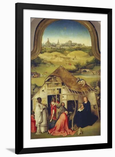 The Adoration of the Magi. (Center Panel of the Epiphany Altarpiece), about 1510-Hieronymus Bosch-Framed Giclee Print