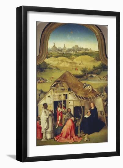 The Adoration of the Magi. (Center Panel of the Epiphany Altarpiece), about 1510-Hieronymus Bosch-Framed Giclee Print