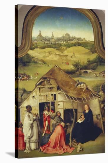 The Adoration of the Magi. (Center Panel of the Epiphany Altarpiece), about 1510-Hieronymus Bosch-Stretched Canvas