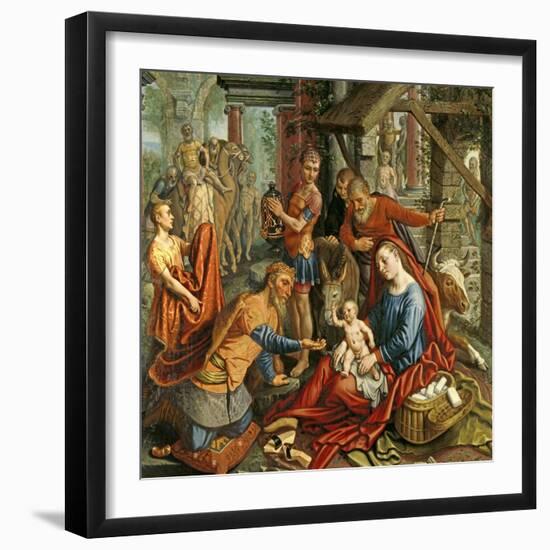 The Adoration of the Magi, Central Panel, C.1560-Pieter Aertsen-Framed Giclee Print