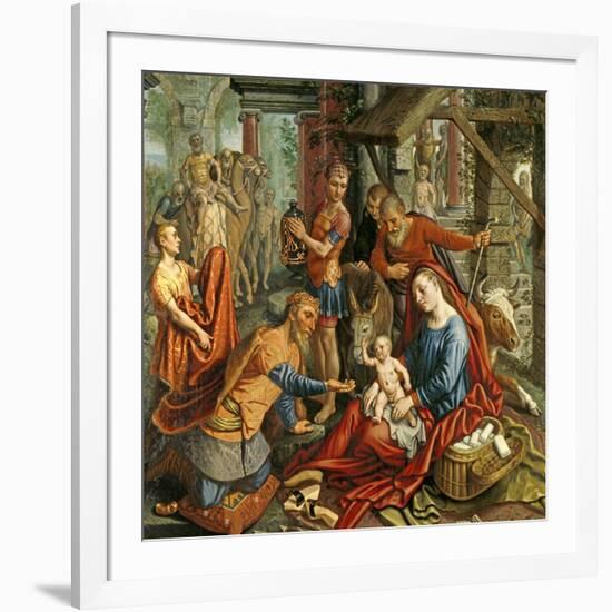 The Adoration of the Magi, Central Panel, C.1560-Pieter Aertsen-Framed Giclee Print