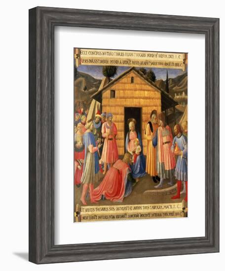 The Adoration of the Magi, Detail from Panel One of the Silver Treasury of Santissima Annunziata-Fra Angelico-Framed Giclee Print