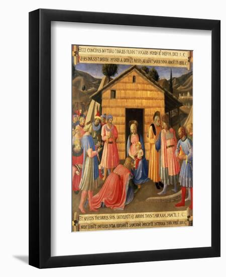 The Adoration of the Magi, Detail from Panel One of the Silver Treasury of Santissima Annunziata-Fra Angelico-Framed Giclee Print