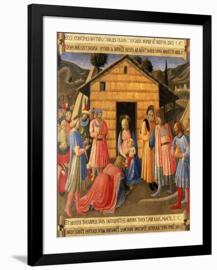 The Adoration of the Magi, Detail from Panel One of the Silver Treasury of Santissima Annunziata-Fra Angelico-Framed Giclee Print