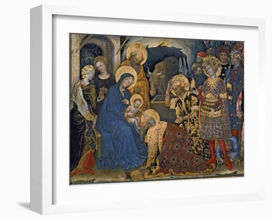 The Adoration of the Magi, Detail of Virgin and Child with Three Kings, 1423-Gentile Da Fabriano-Framed Giclee Print