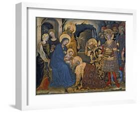 The Adoration of the Magi, Detail of Virgin and Child with Three Kings, 1423-Gentile Da Fabriano-Framed Giclee Print