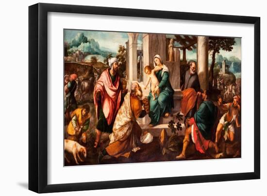 The Adoration of the Magi, Early16th C-Bonifacio Veronese-Framed Premium Giclee Print