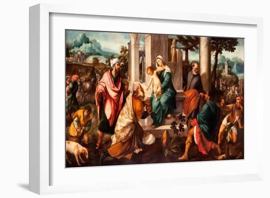 The Adoration of the Magi, Early16th C-Bonifacio Veronese-Framed Giclee Print