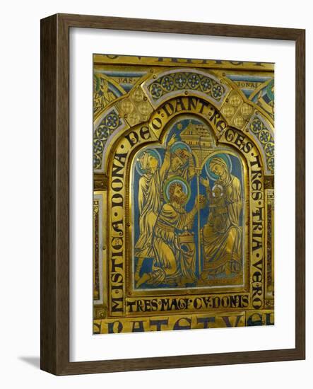 The Adoration of the Magi, Enamel, Verdun Altar, Begun 1181-Nicholas of Verdun-Framed Giclee Print