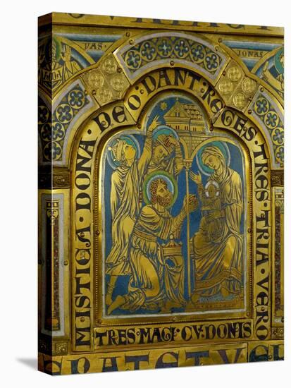 The Adoration of the Magi, Enamel, Verdun Altar, Begun 1181-Nicholas of Verdun-Stretched Canvas