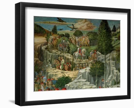 The Adoration of the Magi. Fresco (1459).-Benozzo Gozzoli-Framed Giclee Print