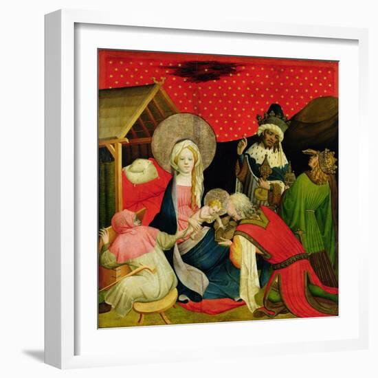 The Adoration of the Magi, Panel from St. Thomas Altar from St. John's Church, Hamburg, Begun 1424-Master Francke-Framed Giclee Print