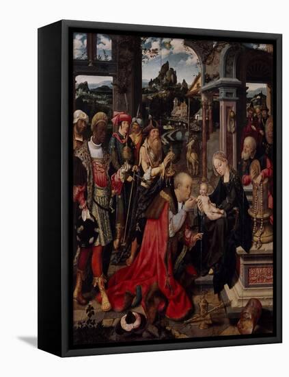 The Adoration of the Magi Triptych, 1515-Joos Van Cleve the Younger-Framed Stretched Canvas