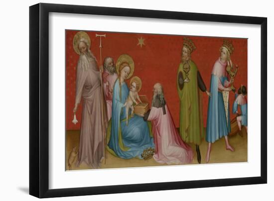 The Adoration of the Magi with Saint Anthony Abbot, c.1400-Franco-Flemish School-Framed Giclee Print