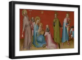 The Adoration of the Magi with Saint Anthony Abbot, c.1400-Franco-Flemish School-Framed Giclee Print