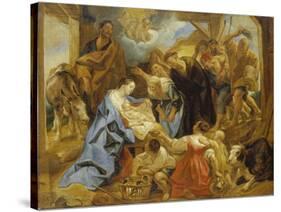 The Adoration of the Sheperds, 1653-Jacob Jordaens-Stretched Canvas