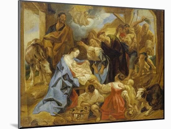 The Adoration of the Sheperds, 1653-Jacob Jordaens-Mounted Giclee Print