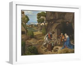 The Adoration of the Shepherds, 1505-10-Giorgione-Framed Giclee Print