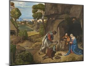 The Adoration of the Shepherds, 1505-10-Giorgione-Mounted Giclee Print