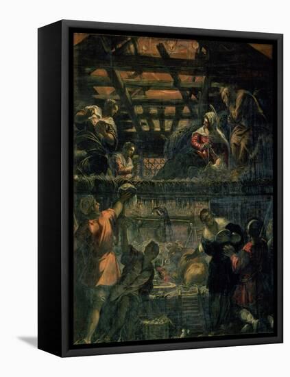 The Adoration of the Shepherds, 1578-81-Jacopo Robusti Tintoretto-Framed Stretched Canvas