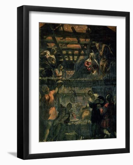 The Adoration of the Shepherds, 1578-81-Jacopo Robusti Tintoretto-Framed Giclee Print