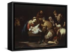 The Adoration of the Shepherds, 1645-50, 17X228Cm-Bartolome Esteban Murillo-Framed Stretched Canvas