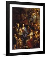 The Adoration of the Shepherds, 1657-Jacob Jordaens-Framed Premium Giclee Print