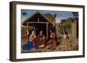 The Adoration of the Shepherds, c.1520-Vincenzo Di Biagio Catena-Framed Giclee Print