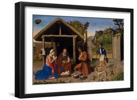 The Adoration of the Shepherds, c.1520-Vincenzo Di Biagio Catena-Framed Giclee Print